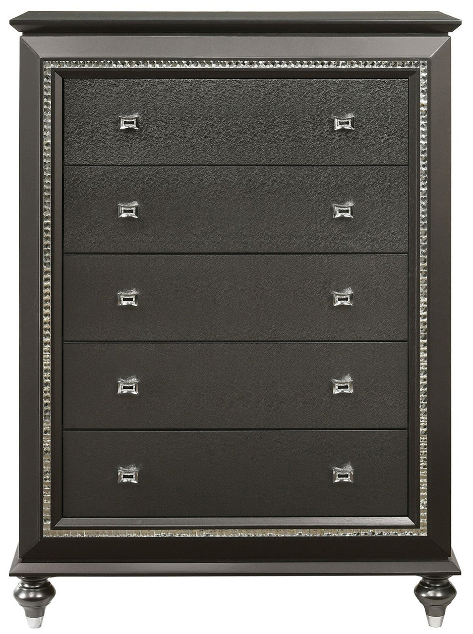 MARVILLA Gray 5 Drawer Chest