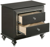 MARVILLA Gray 2 Drawer Nightstand