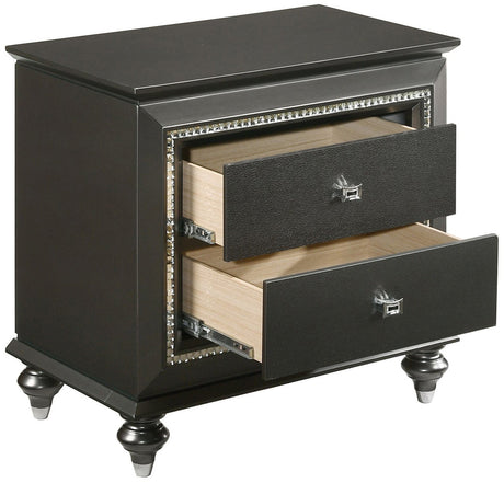 MARVILLA Gray 2 Drawer Nightstand