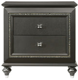 MARVILLA Gray 2 Drawer Nightstand