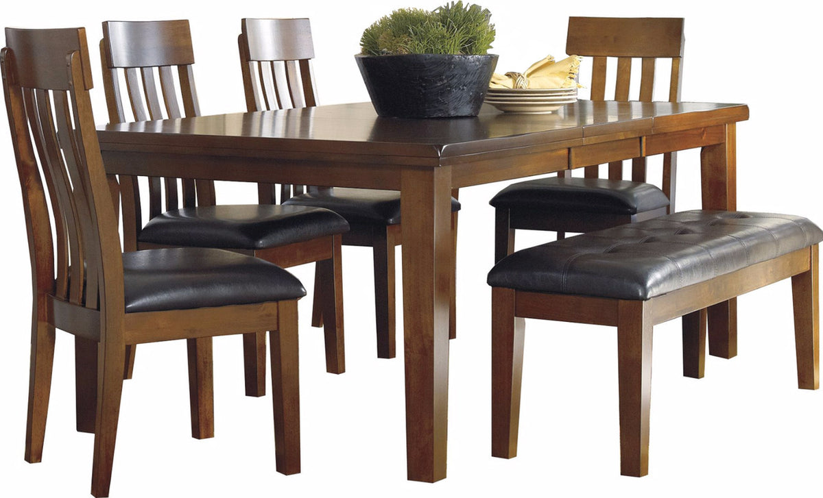 NELA Medium Brown 6 Piece Dining Set with Bench-Clearance
