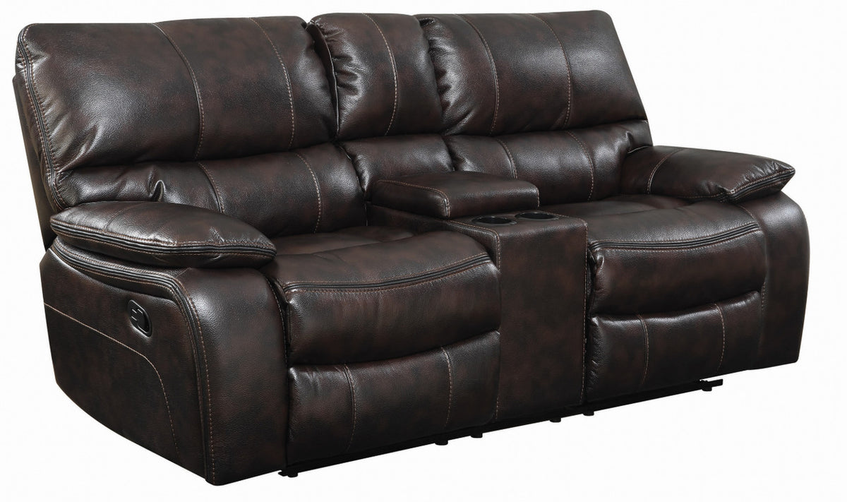 HENRY Dark Brown Leatherette Reclining Sofa & Loveseat