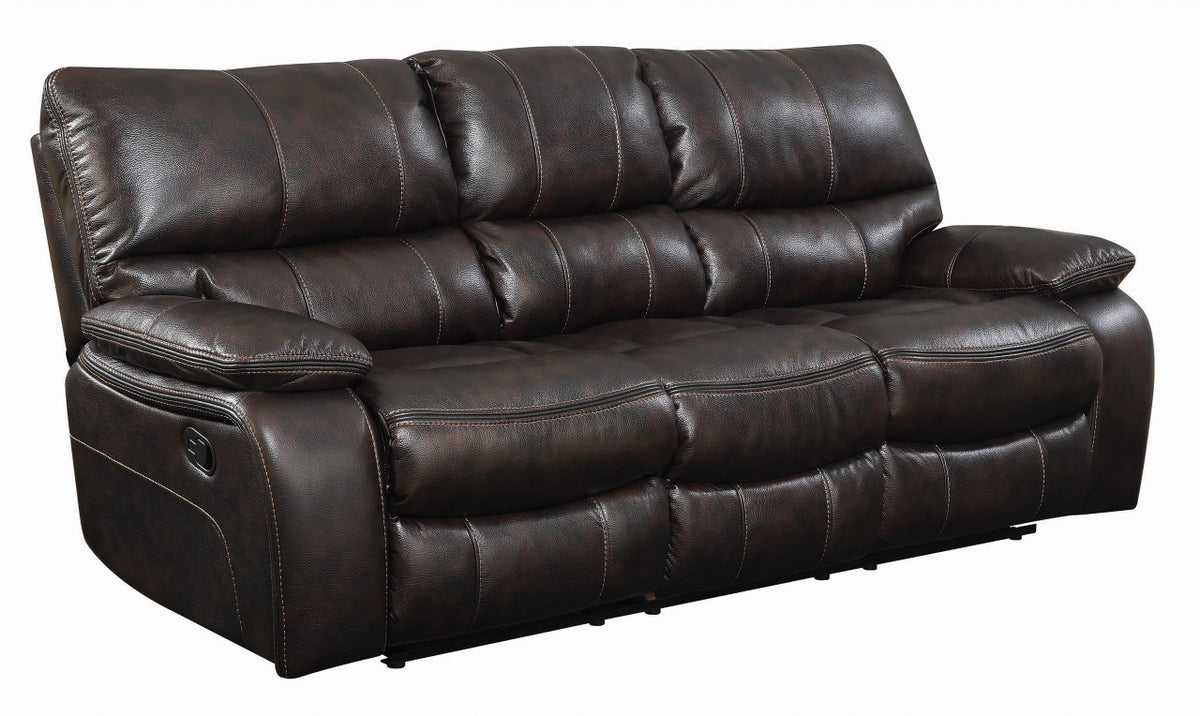 HENRY Dark Brown Leatherette Reclining Sofa & Loveseat