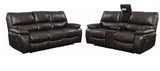 HENRY Dark Brown Leatherette Reclining Sofa & Loveseat