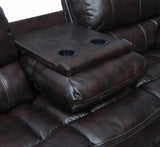 HENRY Dark Brown Leatherette Reclining Sofa & Loveseat