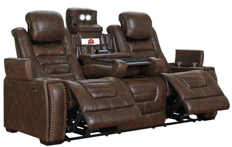CONCIERGE Brown Powered Reclining Sofa & Loveseat