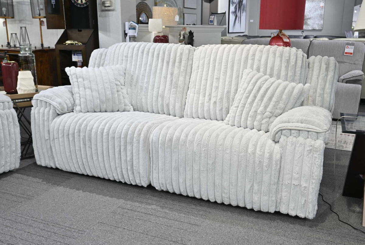 Furri White Powered Reclining Sofa & Loveseat