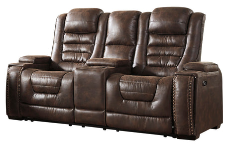 CONCIERGE Brown Powered Reclining Sofa & Loveseat