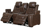 CONCIERGE Brown Powered Reclining Sofa & Loveseat