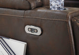 CONCIERGE Brown Powered Reclining Sofa & Loveseat