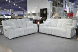 Furri White Powered Reclining Sofa & Loveseat