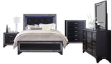 DOLCE Queen Black Lighted Bedroom Set