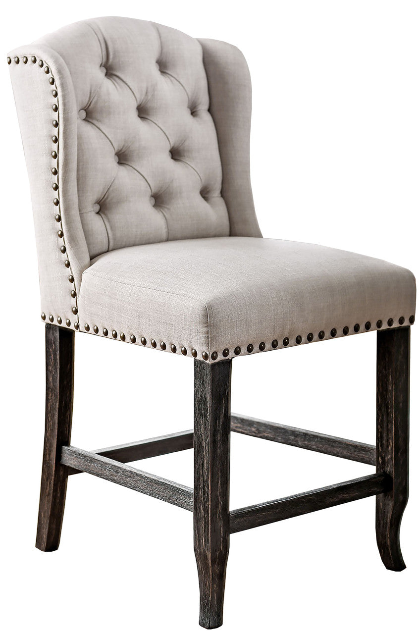 Amir Beige Counter Height Wing Chair