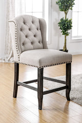 Amir Beige Counter Height Wing Chair