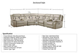 Pegasus Beige 7-PC Powered Reclining Sectional With USB
