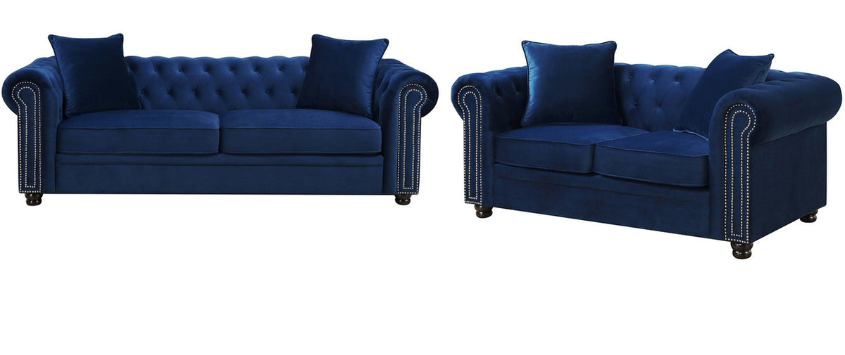 ISADORA Navy Blue Sofa & Loveseat