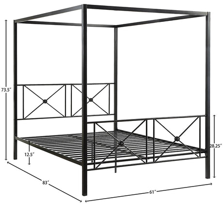 Glenda Black Metal X Shape Canopy