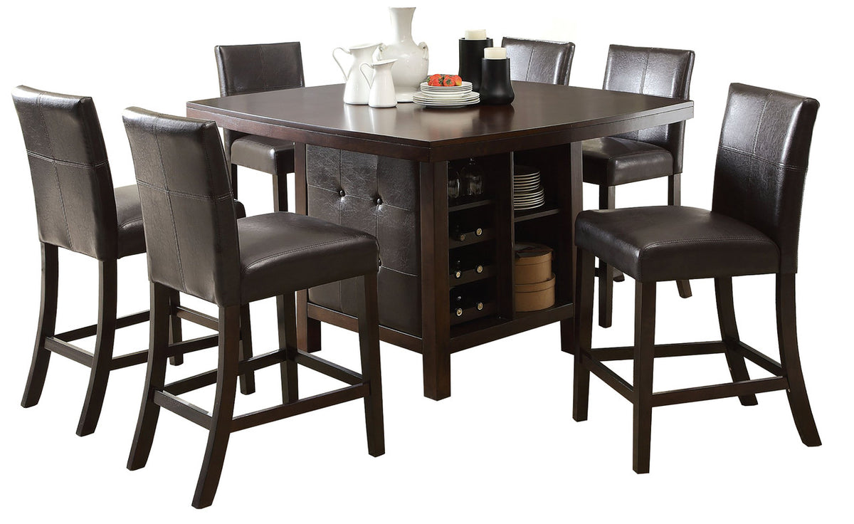 Elly Espresso 7-PC Counter Height Set