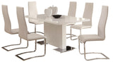 LEXANI Glossy White 63" Wide Dining Table