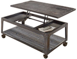 HUNTER 3-PC Dark Brown Lift-Top Occasional Set With Casters