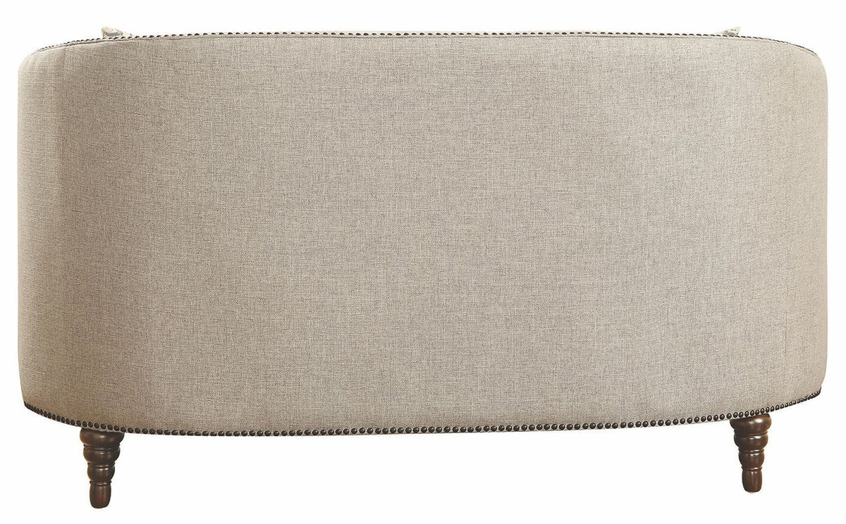 Mia Grey Tufted  Linen Loveset