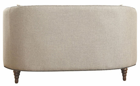 Mia Grey Tufted  Linen Loveset