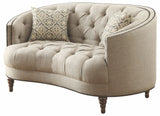 Mia Grey Tufted  Linen Loveset