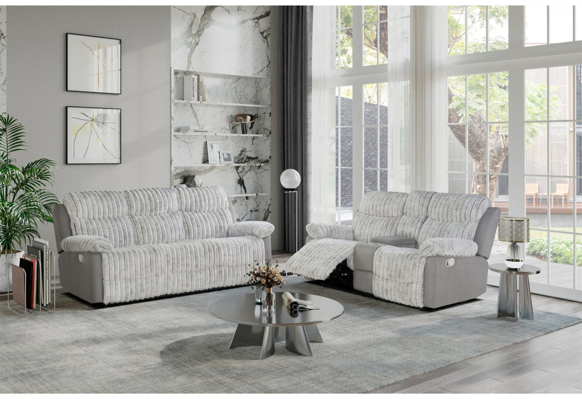 Rosa Grey Fabric Reclining Sofa & Loveseat
