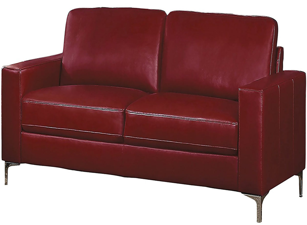 Ceptor Red Leather Gel Loveseat