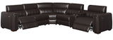 DONOVAN Top-Grain Leather 6-PC Powered Reclining Sectional with USB