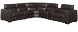 DONOVAN Top-Grain Leather 6-PC Powered Reclining Sectional with USB