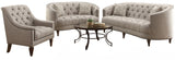 Mia Grey Tufted  Linen Loveset