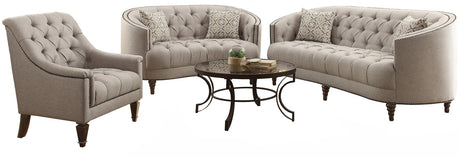 Mia Grey Tufted Linen Sofa