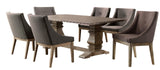Josefine Oak/Zinc 7-PC Dining Set Curved Arm Chairs