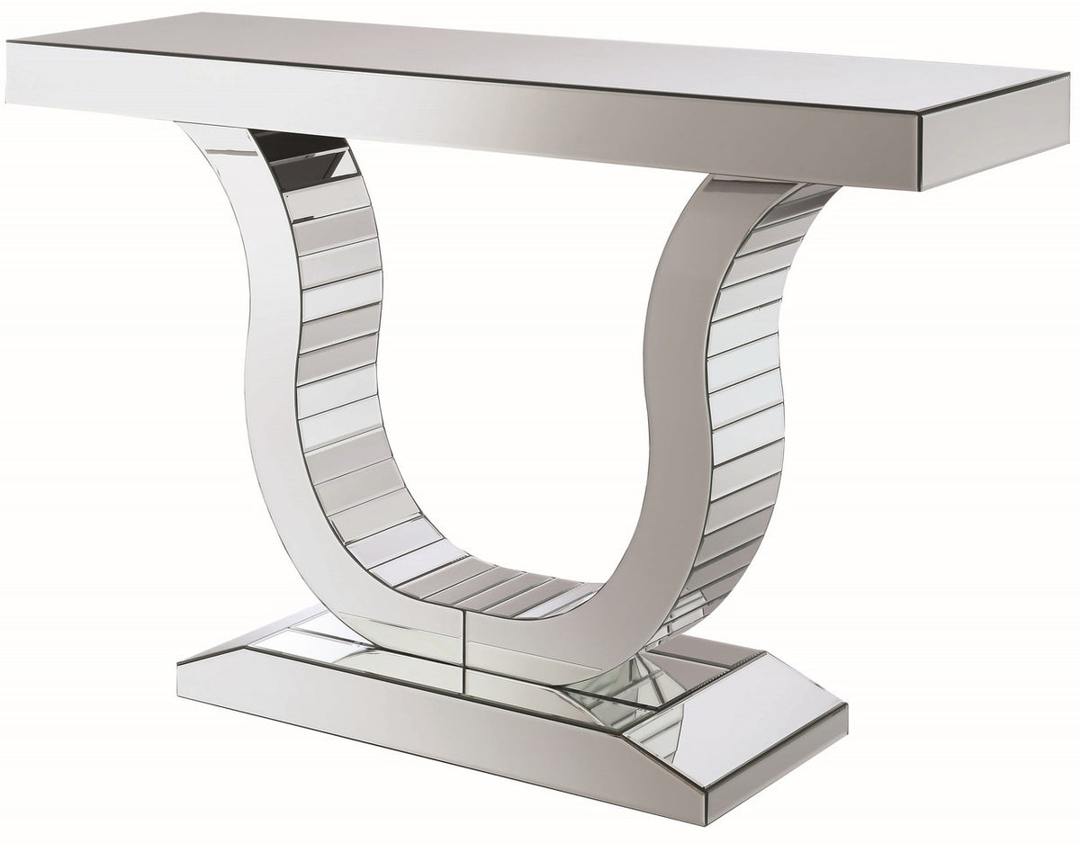 Mirrored U-Shaped Sofa Table/Console