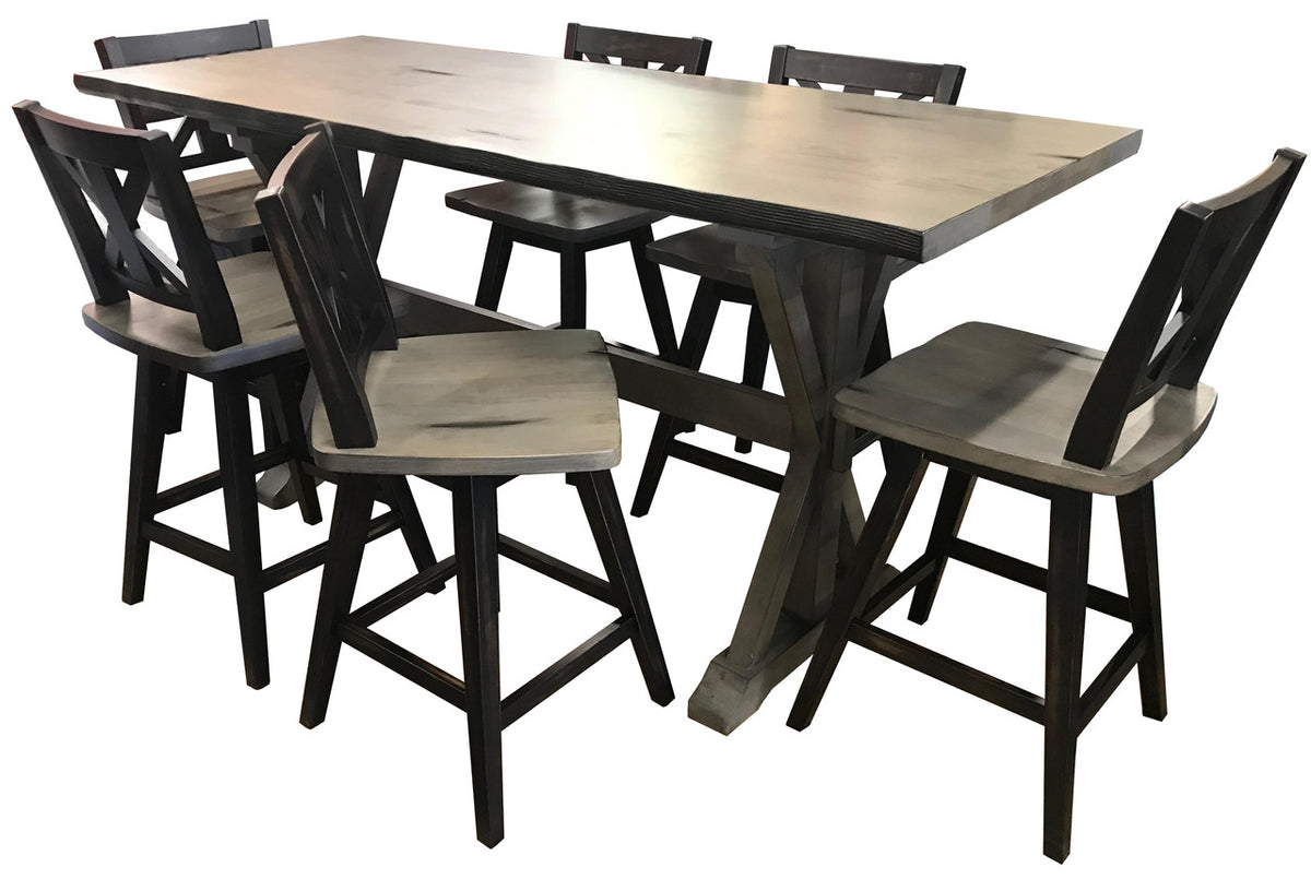 Kwan Grey 6-PC Counter Height Swivel Set