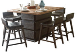 Yolana Natural Walnut 7-PC Counter Height Set
