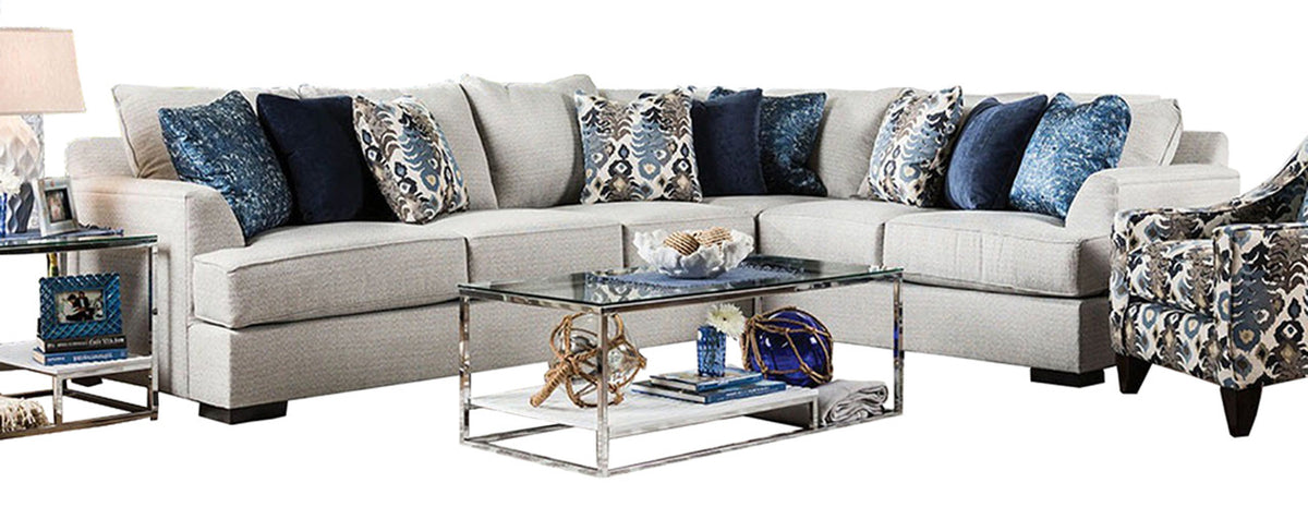 Birmingham Light Grey Fabric Sectional