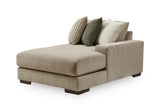New York Sand Polyester 180"  4-Piece Double Chaise Sectional