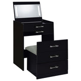 Noir Black 24" Vanity & Stool Set Black