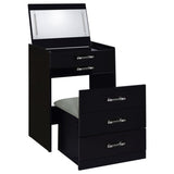 Noir Black 24" Vanity & Stool Set Black