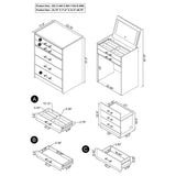 Noir White 24" Vanity & Stool Set