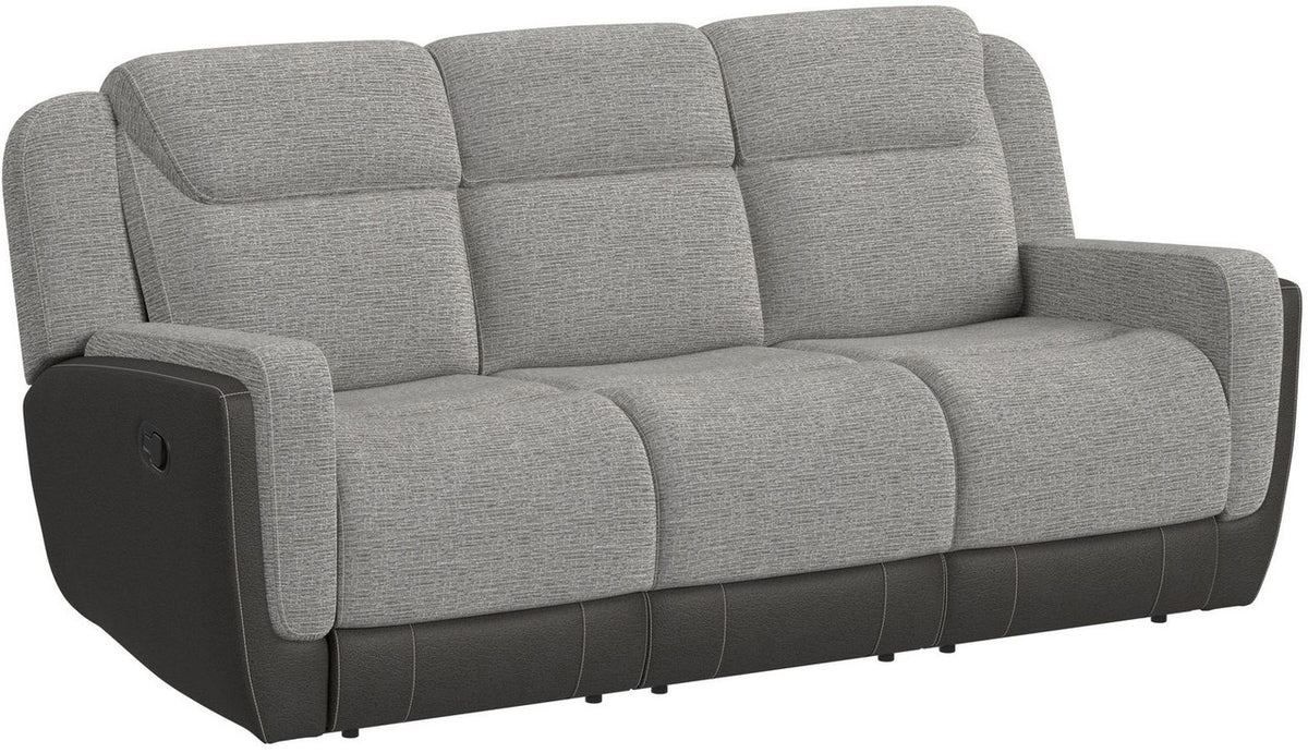 NOUR Gray Fabric Reclining Livingroom with Glider Loveseat