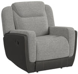 NOUR Gray Fabric Reclining Livingroom with Glider Loveseat