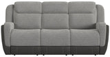 NOUR Gray Fabric Reclining Livingroom with Glider Loveseat