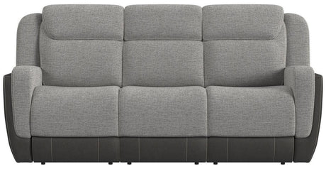 NOUR Gray Fabric Reclining Livingroom with Glider Loveseat