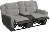 NOUR Gray Fabric Reclining Livingroom with Glider Loveseat