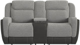 NOUR Gray Fabric Reclining Livingroom with Glider Loveseat