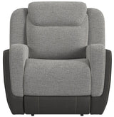 NOUR Gray Fabric Reclining Livingroom with Glider Loveseat