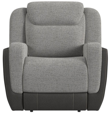 NOUR Gray Fabric Reclining Livingroom with Glider Loveseat
